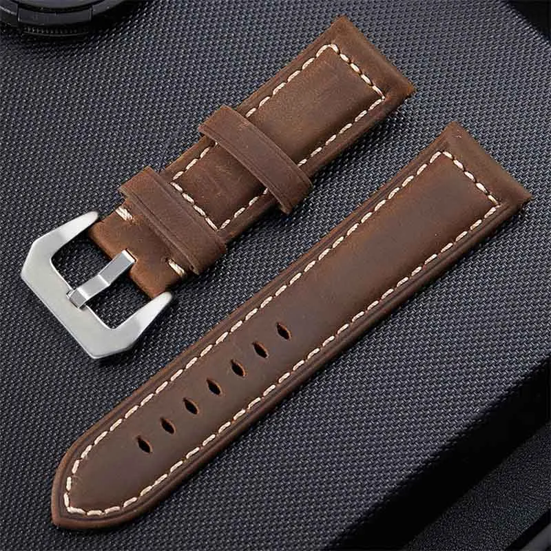 New-Men-Watch-Accessories-Watch-Strap-Watchband-Vintage-Crazy-Horse-Leather-4-Color-Women-20mm-22mm(7)