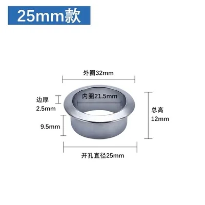 Цинковый сплав компьютерный стол Кабельные втулки проволочное отверстие крышки шкафа Вентиляционное декоративное кольцо кабель выход порт мебельная фурнитура - Цвет: 25mm