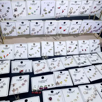 

30 Pairs/lot silver color top quality women earrings jewelry fashion luxury zircon wedding earrings wholesale 200731-25