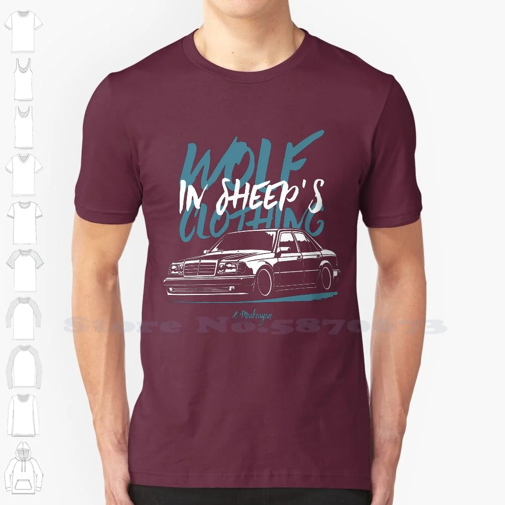 Lupo In Sheeps Abbigliamento. E500 W124 Personalizzato Divertente Vendita Calda Tshirt Auto Automotive Automobile Posizione Sportcar Giappone Drift Le