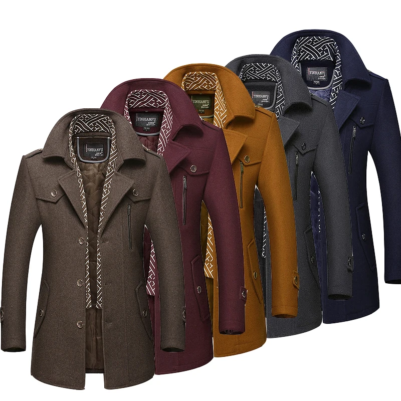 abrigo hombre Men Winter Wool Coat 2020 Men New Casual Solid Wool Blends Woolen Coat Male Trench Coat Overcoat шерсть пальто abrigo hombre Men Winter Wool Coat 2020 Men New Casual Solid Wool Blends Woolen Coat Male Trench Coat Overcoat шерсть пальто