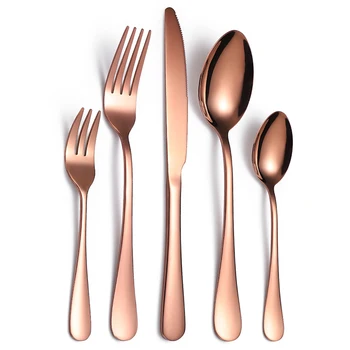 

30pcs Gold Dinnerware Set 410 Stainless Steel Tableware Set Knife Fork Spoon Flatware Set Dishwasher Safe Cutlery Set