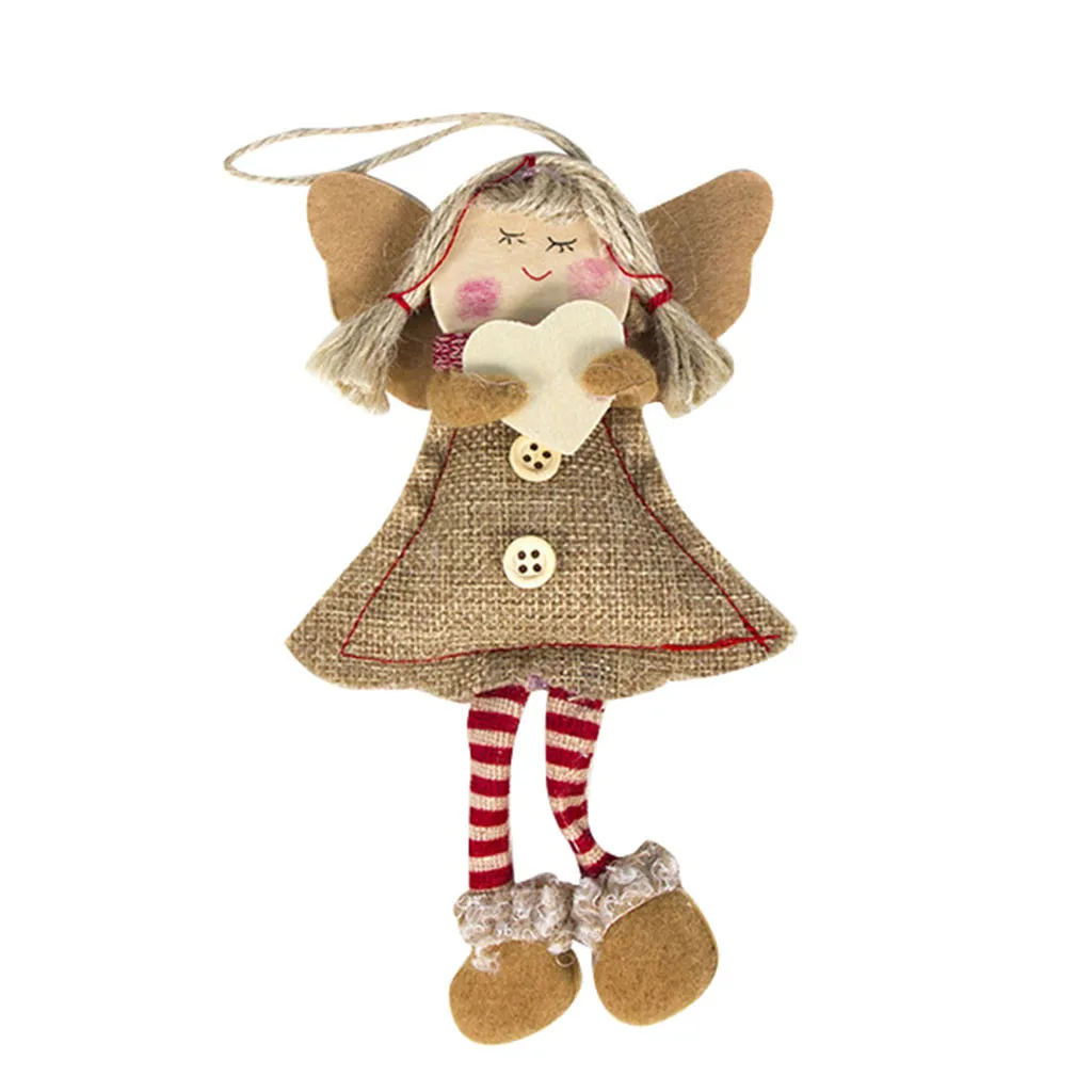 Серебристый Рождественский мини-Тканевый Ангел девочка кукла подвесная Рождественская елка Декор домашний фестиваль вечерние DIY украшения - Цвет: Серебристый