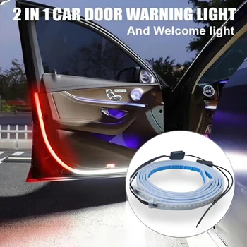 

2PCS LED Car Door Opening Warning Strobe Flashing Alarm Light 144LED Universal Safety Lamps Signal Running Light Car Accessories