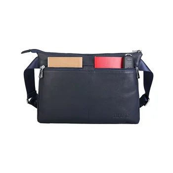 

Blue Mens Leather Messenger Shoulder Bag Crossbody Bag Phone Pouch Purse Satchel