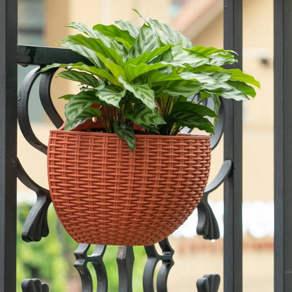Flower Pot Wall-mounted Plastic Wall Hanging Basket for Outdoor Garden Balcony Planter Bucket Home Decor