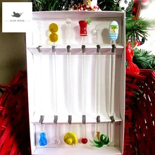 6 шт Заказная стеклянная Коктейльная мешалка для напитков, кофейная палочка, мешалка, столовая посуда для бара, Гавайский стиль, стеклянный орнамент, Миксер для напитков