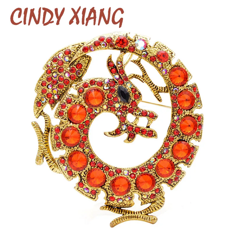 Винтажная брошь унисекс "Дракон" CINDY XIANG, модное украшение для мужчин и женщин для пальто, жакета, платья, отличный подарок, новое поступление, доступно 2 цвета