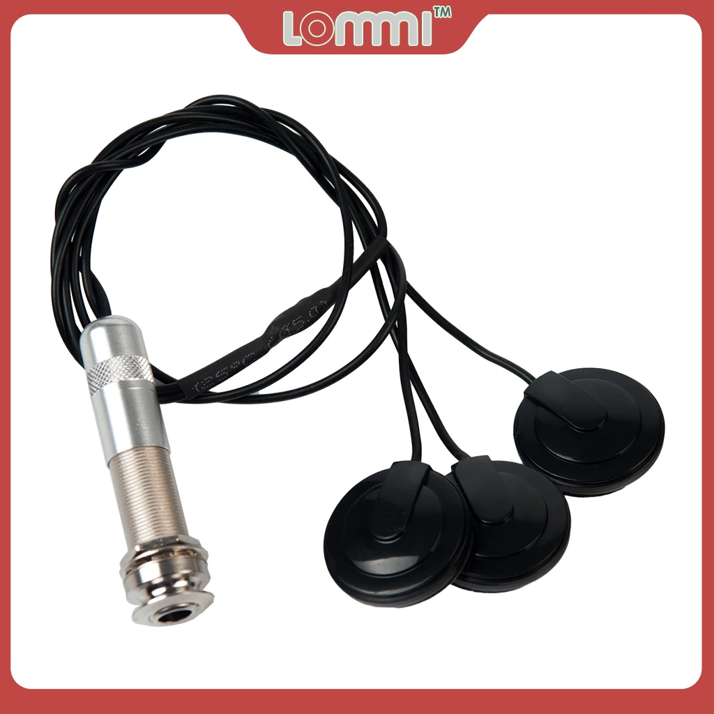 

LOMMI Acoustic Guitar Pickup Piezo Transducer 6.35mm 3 in 1 Microphone Contact Self-adhesive Mono Piezo Guitar Accessories