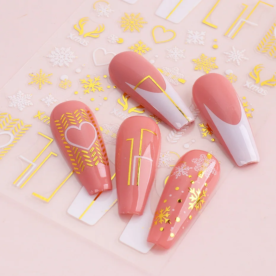 3D Gold Nail Stickers