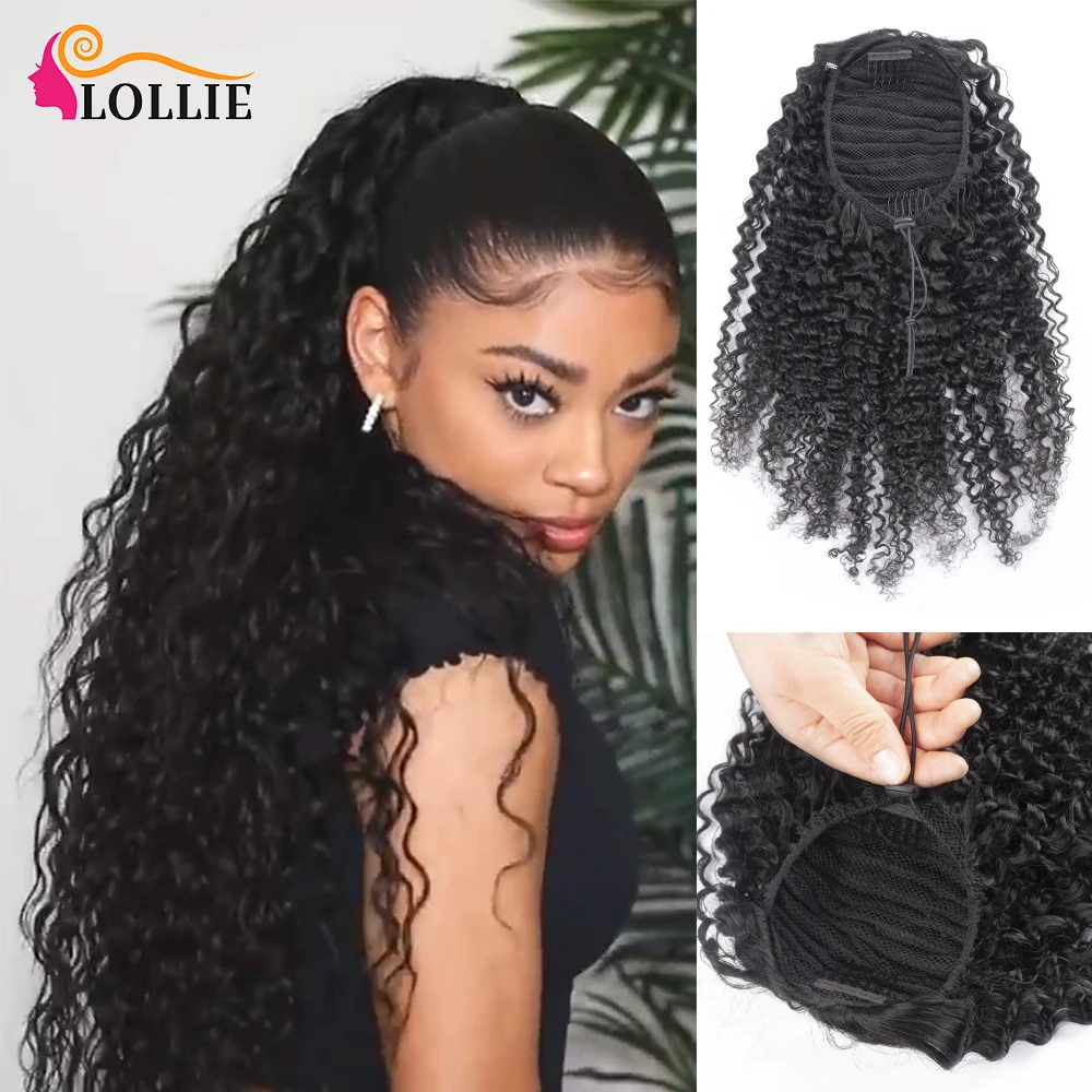 

Kinky Curly Ponytail Human Hair 100g/pcs Fast Apply Wrap Around & Drawstring Ponytail Brazilian Human Hair Fast Ship soft & Full