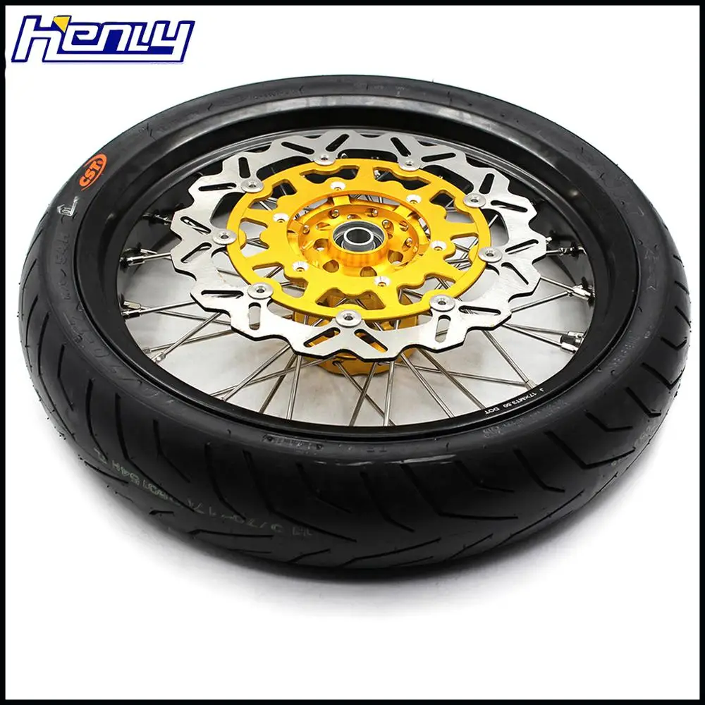 KKE 3 5/4 25 комплект колес Supermoto CST для Suzuki DRZ400SM 2005 2020 передний золотой диск мотокросса