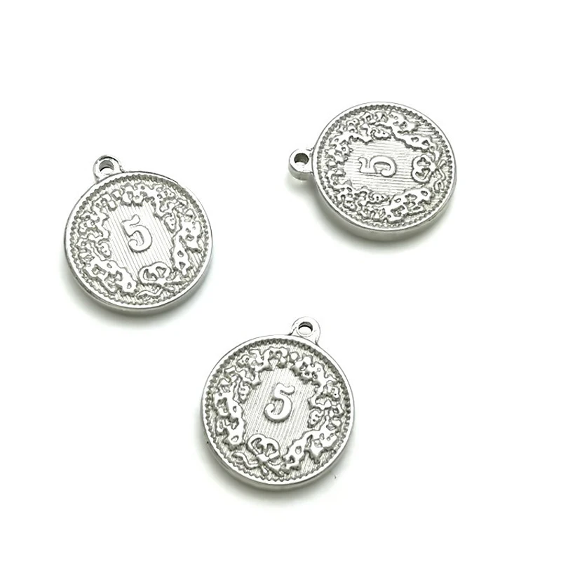 Vintage 15mm Round Stainless Steel Coin Pendants Portrait Charms For DIY Bracelet Necklace Fashion Jewelry Accessories BXGA061