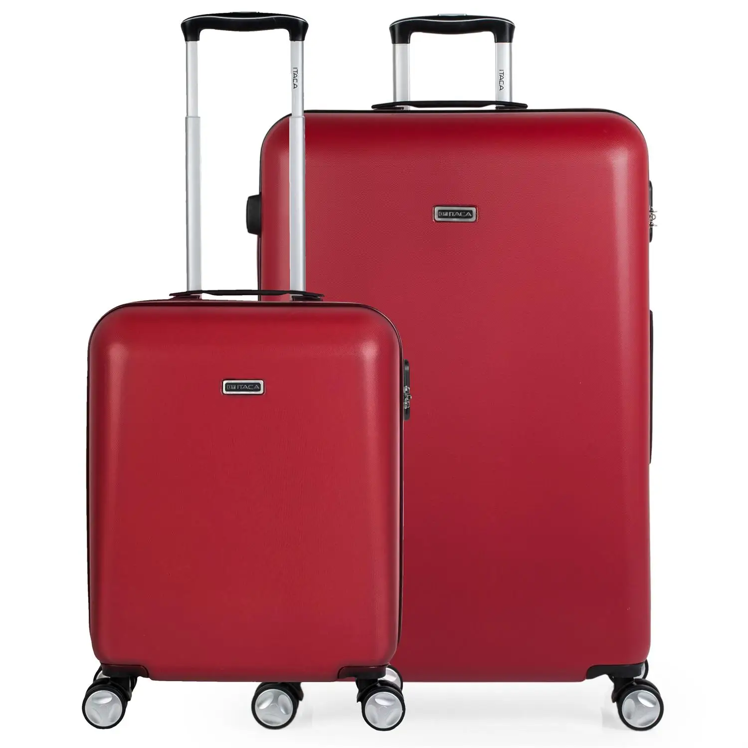 Красный Itaca модель Rodana набор 2 дорожные чемоданы жесткий 4 колеса двойной ABS T58017 - Цвет: Красный
