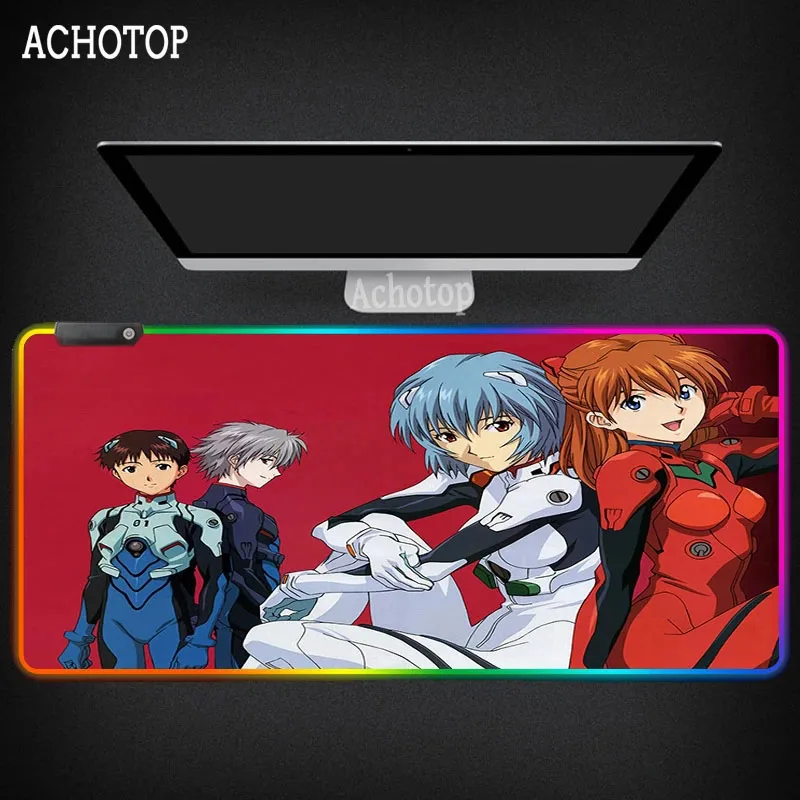 Evangelion DIY Gaming Mouse Pad Large Anime RGB Computer Mouse Pad Game