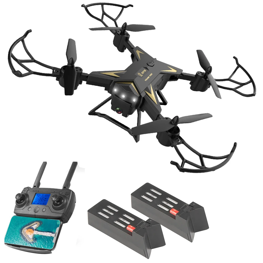 

KY601G ABS WIFI Aerial View 4 Channels Intelligent Photography Drone 4K HD FPV LED Light Foldable Dual GPS Remote Control