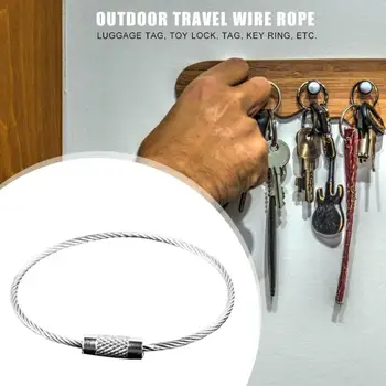

EDC Outdoor Camping Travel Wire Rope Stainless Steel Keychain Ring Toy Lock Suit for Luggage Tag Toy Lock Hanging Tag Key Ring