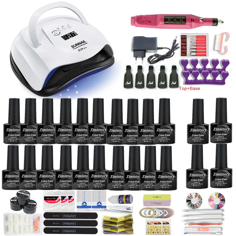 Dropshipping Hot Sale 30/20/10 colors nail Gel polish Set Manicure Set Acrylic Nail Kit With high quality 20W Nail Drill Machine