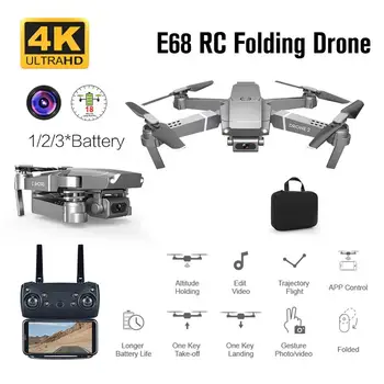 

E68 Folding Drone with 4K Camera FPV Drones Four Channel 6-Axis Gyroscope Gesture Photo Altitude Hold Foldable RC Drones Hot!