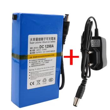 

100% Durable DC 12V 9800 MAH High Capacity Lithium ion rechargeable battery AC Charger (US/EU Plug Hot Sale Promotion free drop