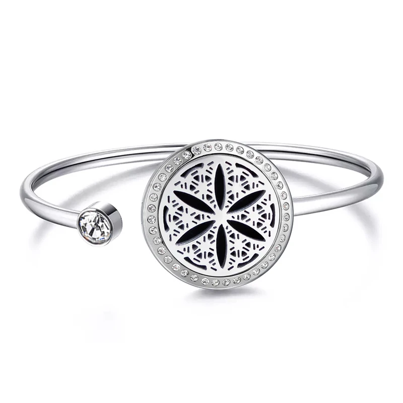 25mm with Crystals Снег 25 мм магнит Арома медальон из нержавеющей стали ароматерапия с основными типами масел браслет с медальоном может вихнуть вверх и вниз - Окраска металла: 25mm with Crystals