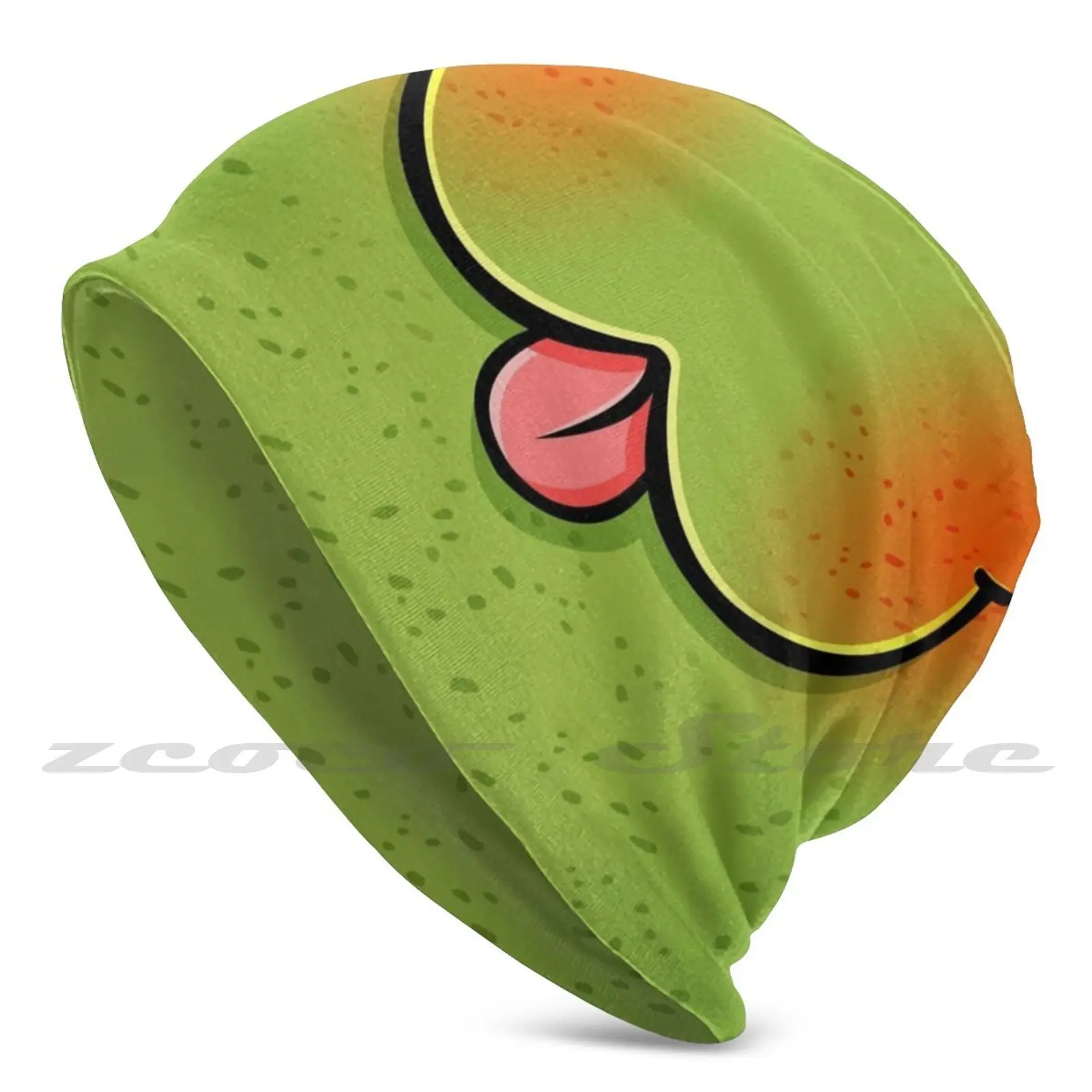 Nashi Face-Crazy Diy Pullover Cap Knit Hat Plus Size Keep Warm Elastic Soft Nashi Kawaii Cute Face Pear Moticon Character