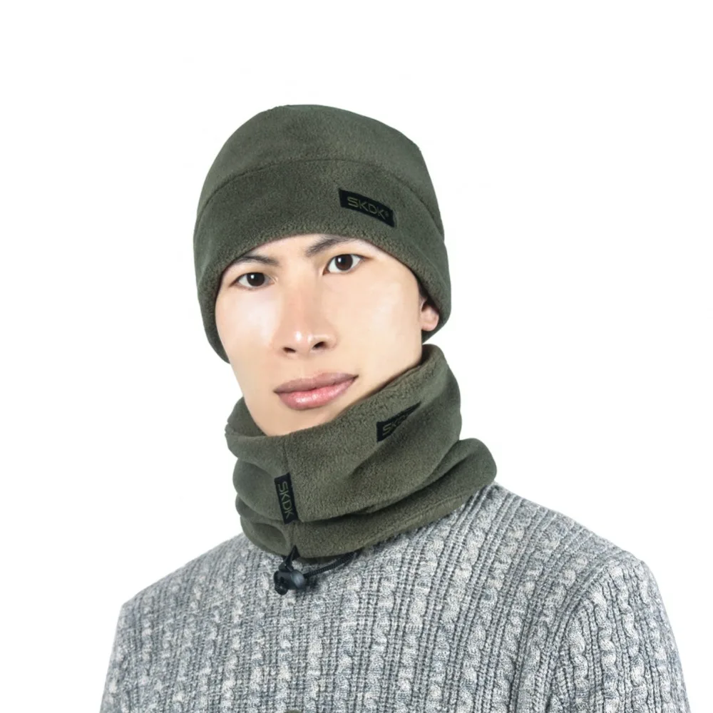 Спортивный шарф шляпа перчатки Набор для женщин и мужчин зимний теплый комплект флисовая шлепка шапочки шарфы теплый комплект одежды