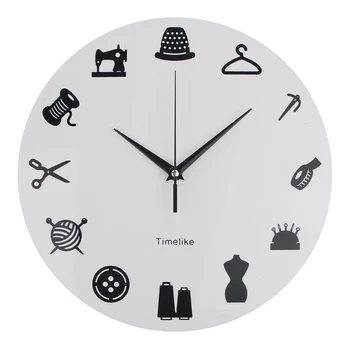 

Wall Clock Tailor Shop Cut Clothes Seamstress Modern Wall Clocks Customize The Label Sewing Sign Wall Clock Personalize Watch