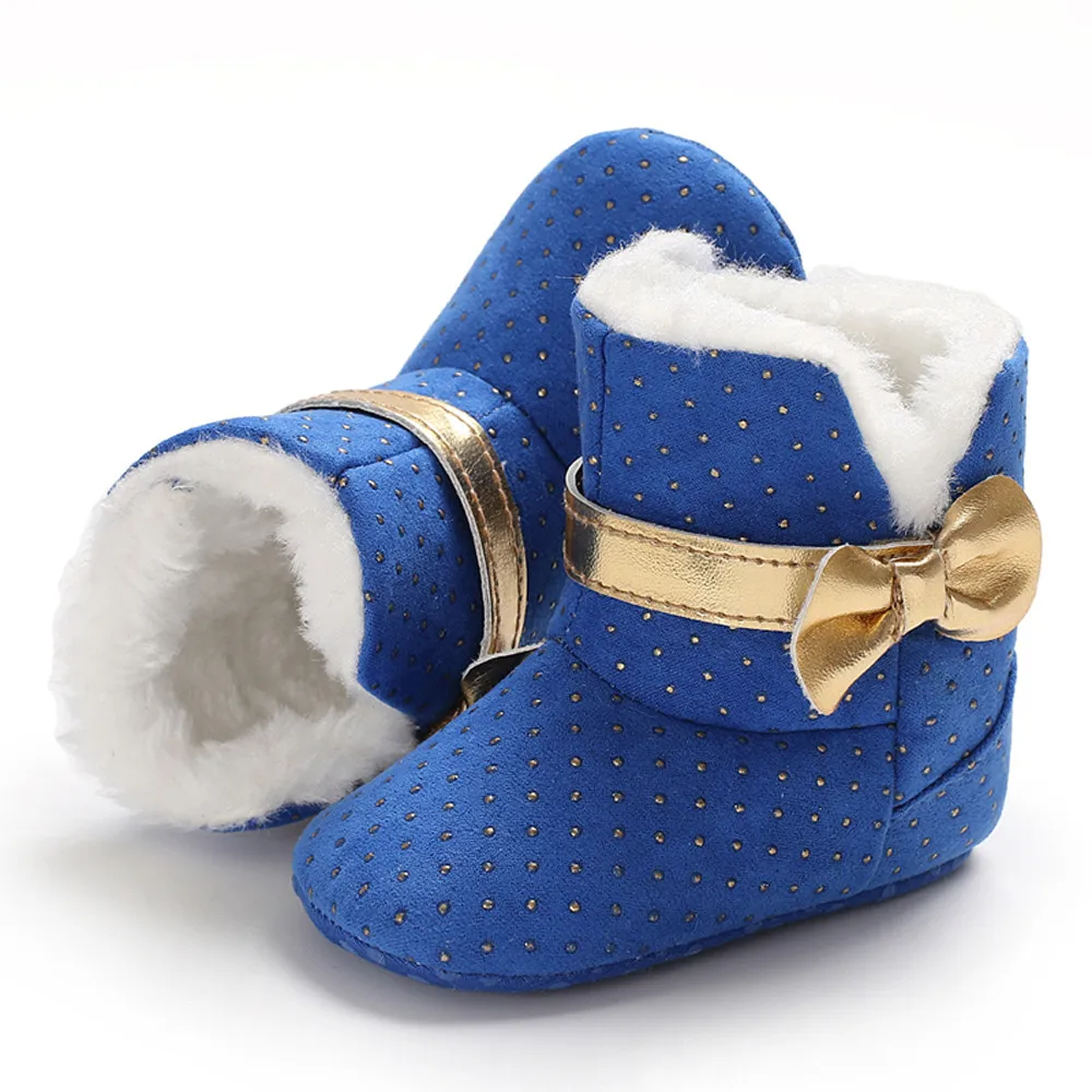 Baby Toddler Kids Boots Baby Girl Soft Booties Bow Wave Point Snow Boots Toddler Warm Shoes Baby Girls детская зимняя обувь