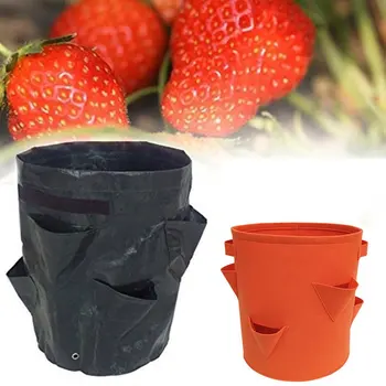 

Fast Shipping New Hot Felt strawberry planting bag plant bag round green eight-hole 3 gallon multi-mouth strawberry planting bag