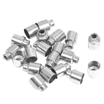 

20 Pcs Bike Bicycle Brake Cable Housing End Cap Ferrules & 100Pcs Gaines Cable Cap Fixing Brake Speed 5mm Metal Silver for Bike