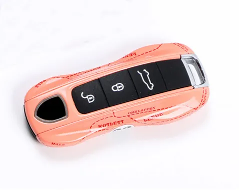 Mando a distantcia llave para Porsche Boxster Caiman 911 Panamera Cayenne Macan cubierta modificada llave carcasa Rosa cerdo seri - Название цвета: New Porsche