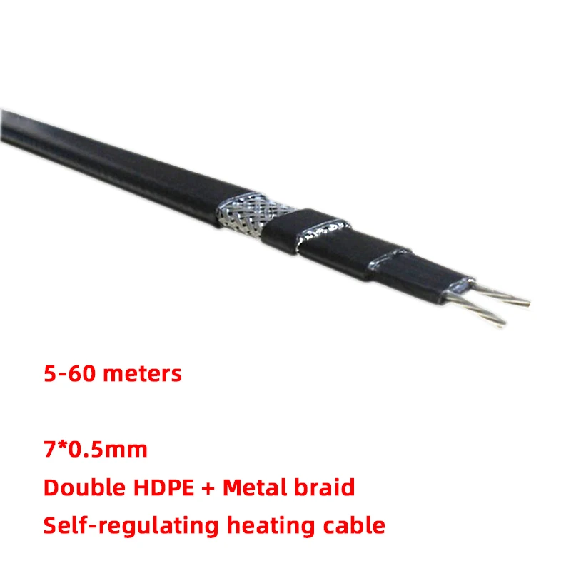 

5-60m Free shipping Anti-freeze Frost Protection Heating Cable For Water Pipe/Self Regulating Electric Heater Wire