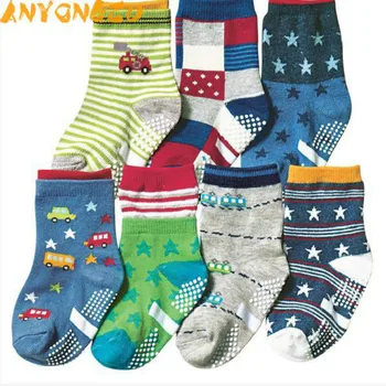 

Autumn Winter Boys Socks Car Pattern Lovely Safe Comfort Cotton Anti Skid Soft Cartoon Children Sock 14pair/lot