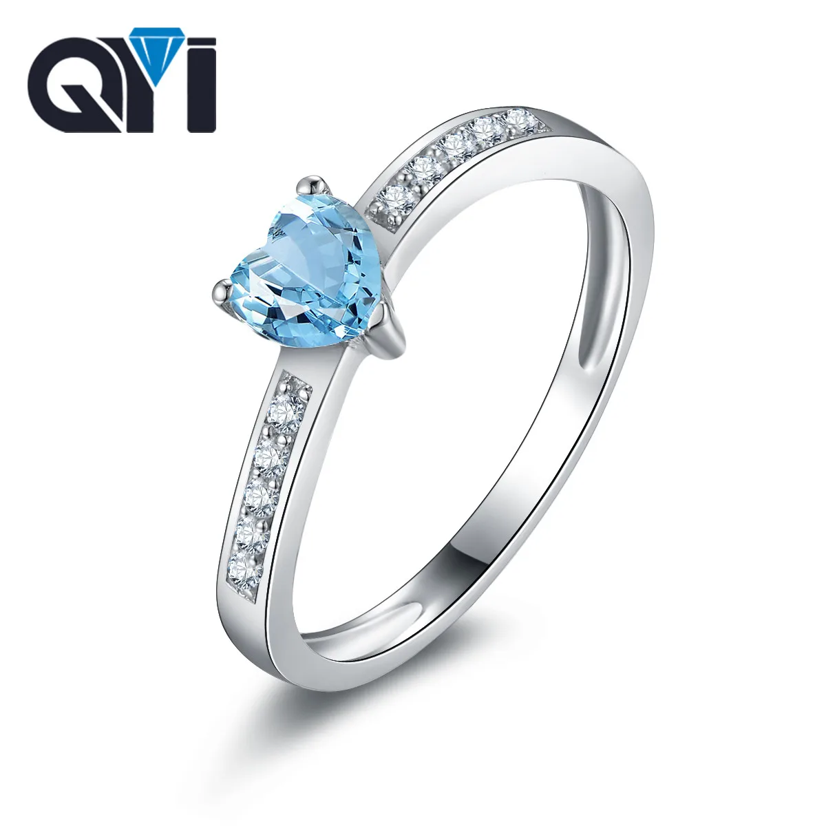 Женское кольцо с натуральным топазом QYI для помолвки свадьбы украшения из