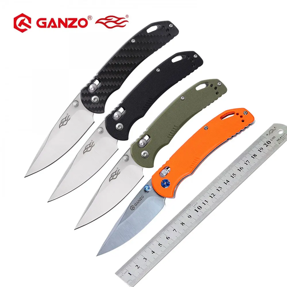 Ganzo G7531 58 60HRC 440C Лезвие G10 или ручка из углеродного волокна Складной нож