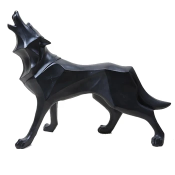 

Abstract Totem Wolf Dog Statue Sculpture Geometric Resin Furniture Home Decoration Accessories Modern Decoration Gifts Crafts
