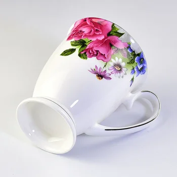 

1pcs Ceramic Cu Novelty Fashion Durable Rose Flower Printed Creative Useful Mugs Drinkware for Office