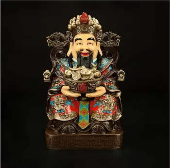 

Copper Statue Painted God of wealth and Buddha statue in pure copper