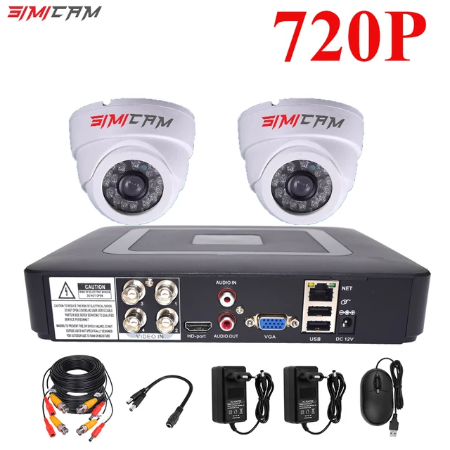4CH DVR CCTV System 2PCS Cameras 1080P 2MP Video Surveillance 4CH 5 in 1 DVR Infrared AHD 1200 TVcctv camera security system kit 2ceiling 720P