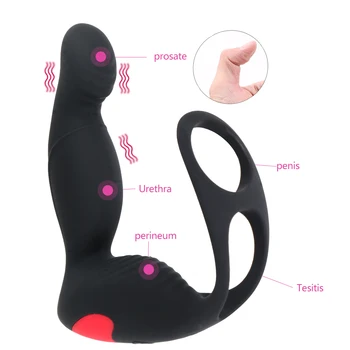 OLO Anal Vibrator Butt Plug Massager Prostate Penis Ring Stimulator Delay Ejaculation 9 Mode Sex Toys for Men Adult Products 3