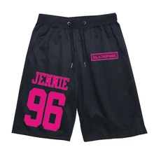 Модные спортивные дышащие штаны черного и розового цвета Jisoo Jennie Rose Lisa; хлопковые брюки с принтом; повседневные спортивные штаны для студентов