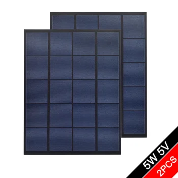 

5V 6V 12V 18V 5Watt 5W Solar Panel Cell PET Polycrystalline Silicon DIY Battery Power Charge Module Mini Toy - 2PCS