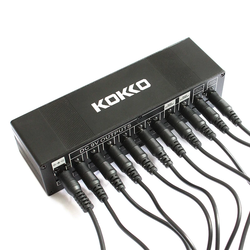 KOKKO Guitar Pedal Power Supply 10 Isolated Output Guitar Effect Pedal Power Supply 4* 500mA Output 6*100mA