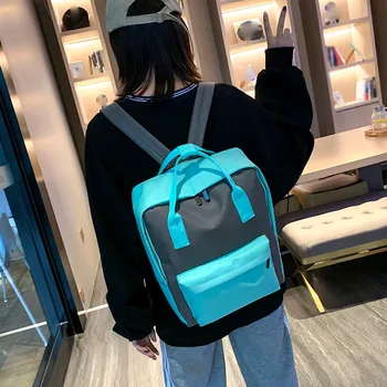 

Trend Candy Color Versatile Portable Backpack Patchwork Female Large Capacity Travel Bag Outddor Casual Travel Bags for Couple