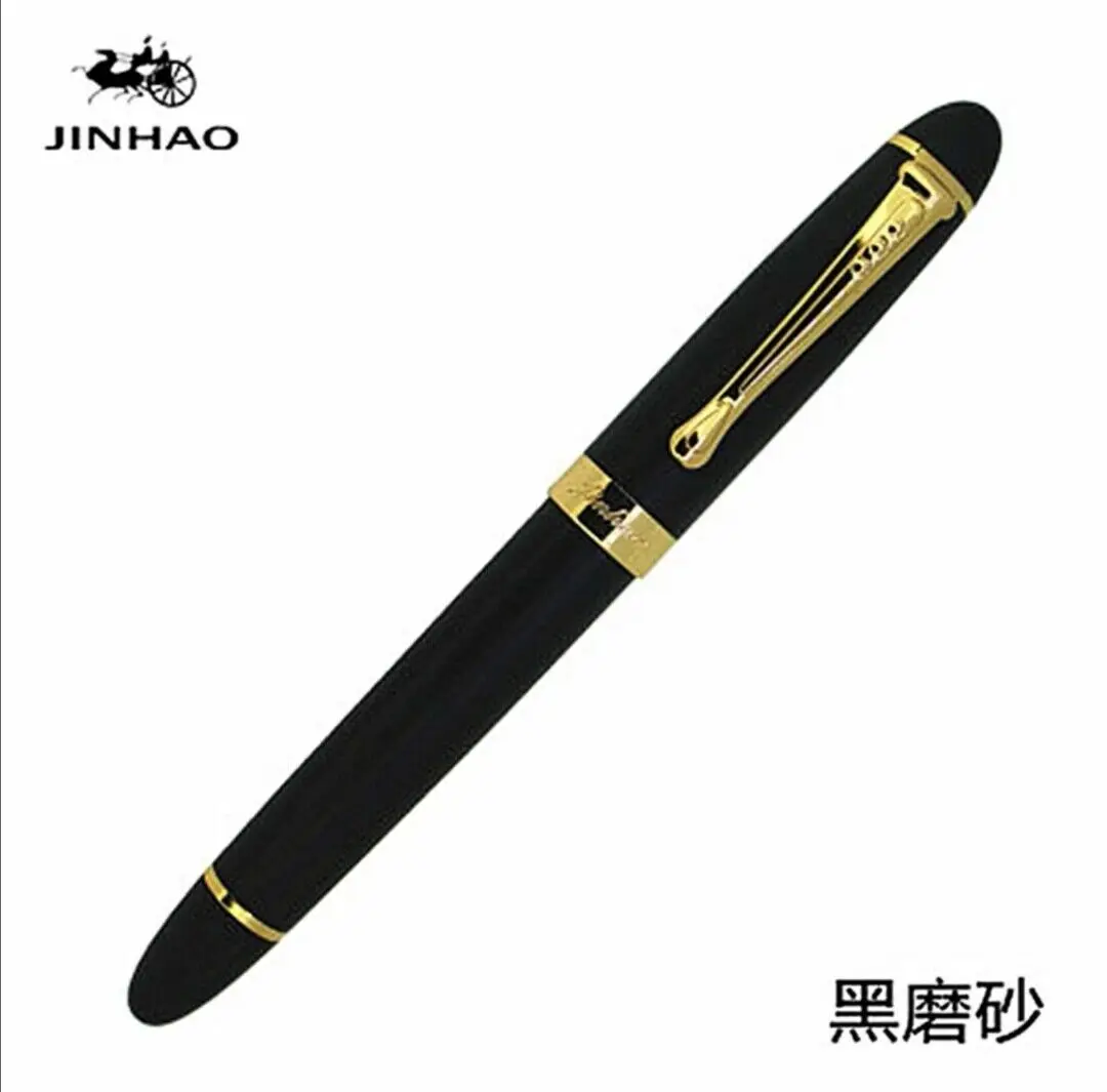 Jinhao X450 каллиграфия авторучка чернильная ручка толстый корпус 1,0 мм 18KGP Изогнутый наконечник для письма подарок канцелярские принадлежности офисные школьные принадлежности - Цвет: Matte Black