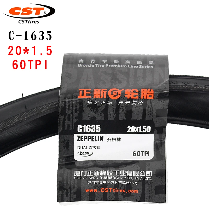 CST-Folding Bicycle Tire, Steel Tire, Bicycle Accessories, 406, 20x1.5, 1.75, Small Wheel Diameter, 20in, C1635