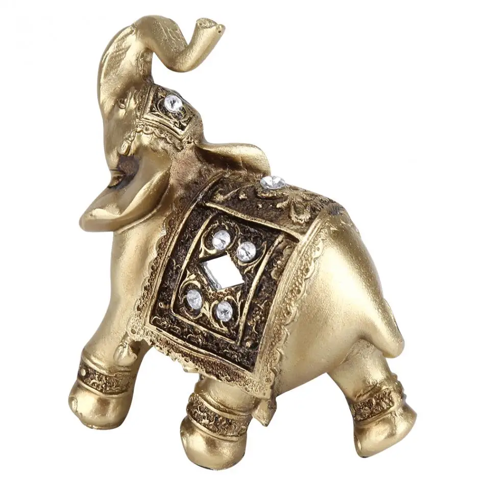 Золотой Элегантный слон украшение статуи Статуэтка винтажный домашний декор браслет со слоном золотистого цвета статуя украшение дома аксессуары - Цвет: Золотой