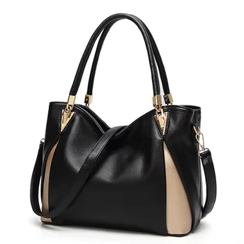 

2020 New Pu Leather Tote Bag Handbags Luxury Brands Women Shoulder Bag Casual Big Tote Vintage Ladies Patchwork Crossbody Bags