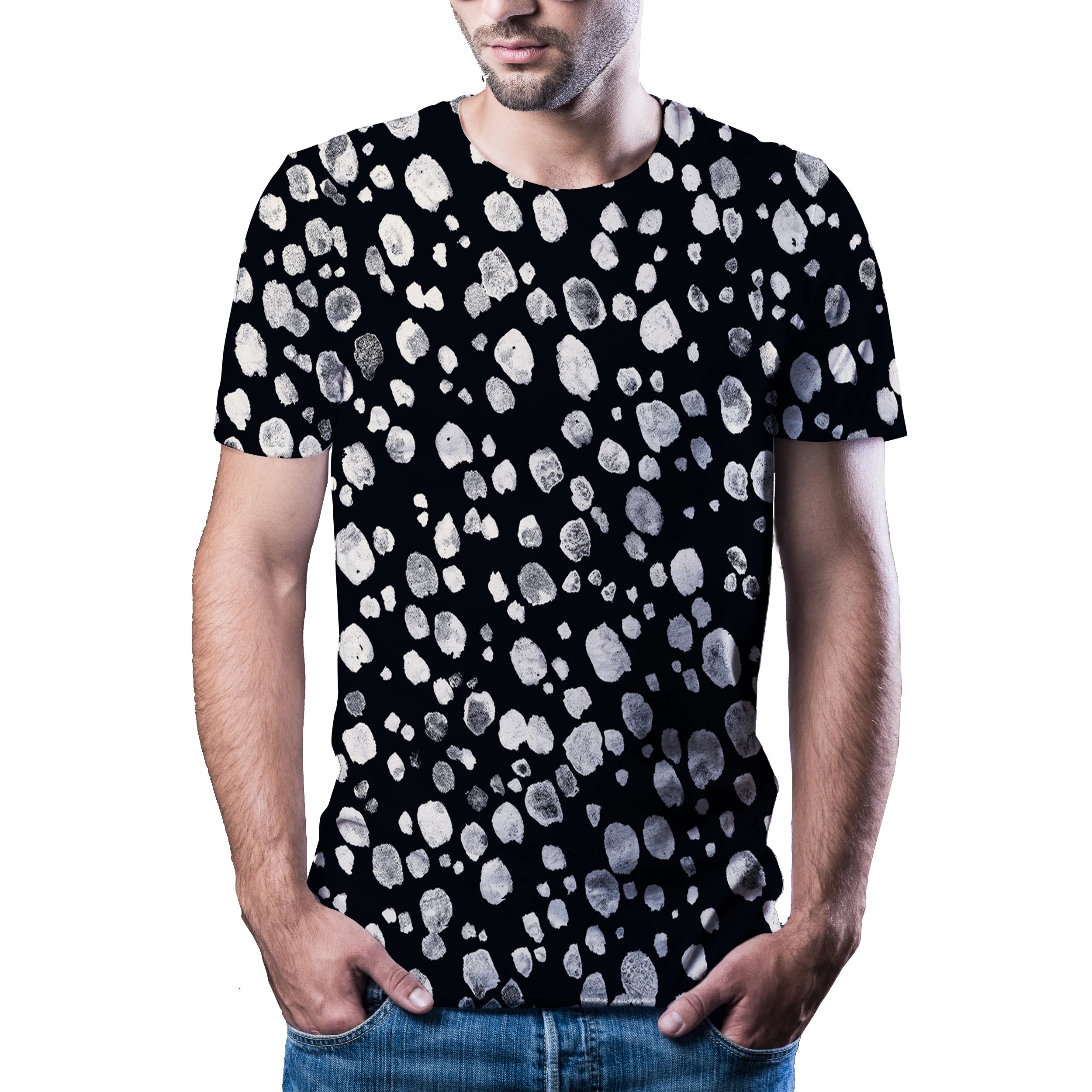 2020 летняя стерео симметричная прочная футболка Men'sClothingfashion 3D с коротким рукавом